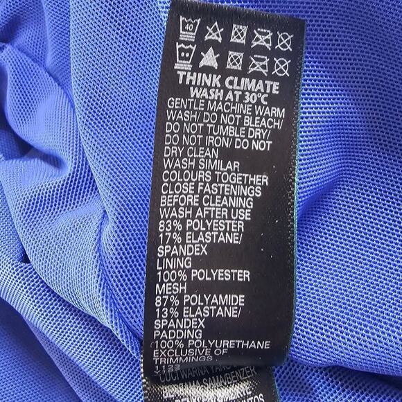 Marks & Spencer Tummy Control Padded Wrap Plunge Swimsuit Iris Size 10 NWT - Picture 8 of 9